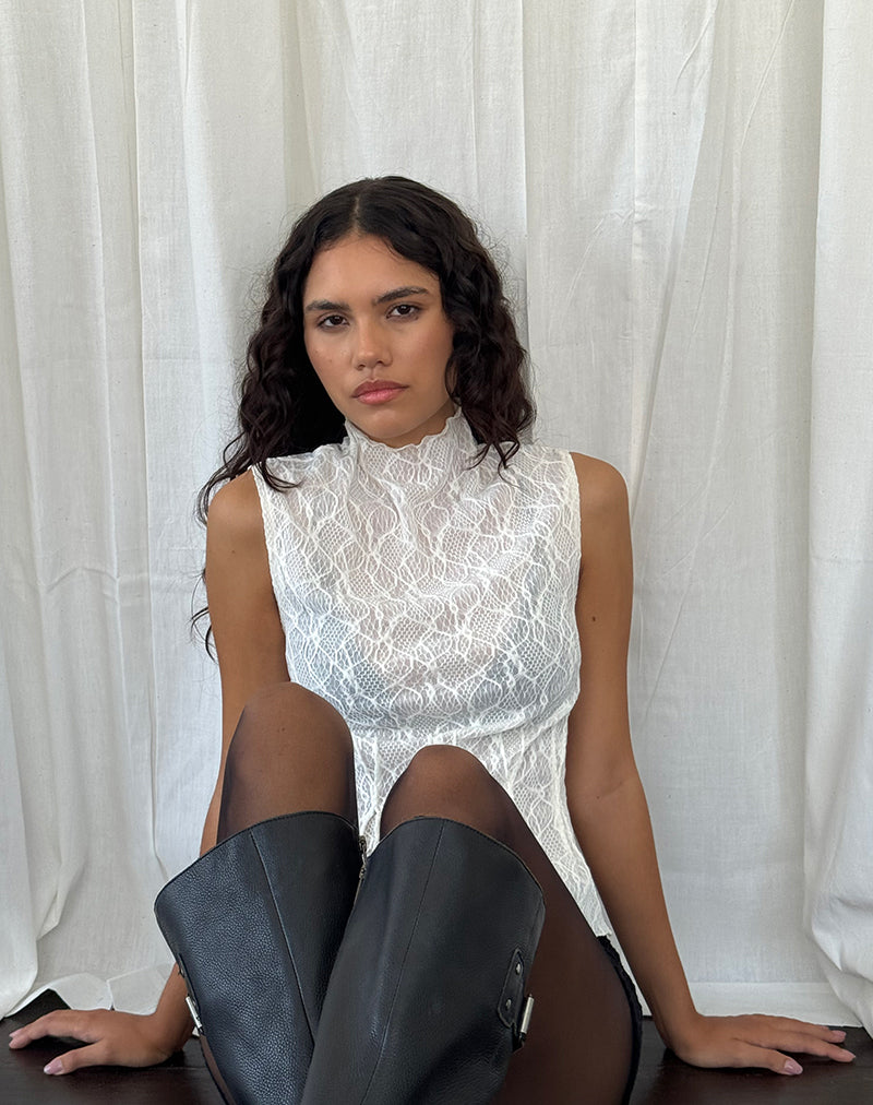 Afbeelding van Kimbra Top zonder mouwen in Crinkle Ivory