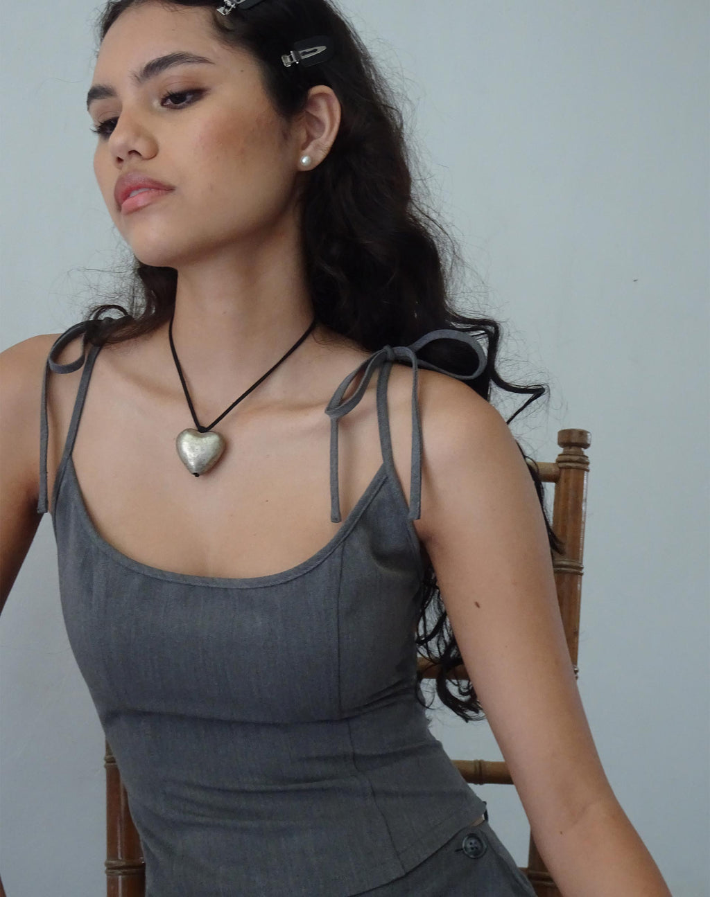 Kiona Corset Top in Houtskool