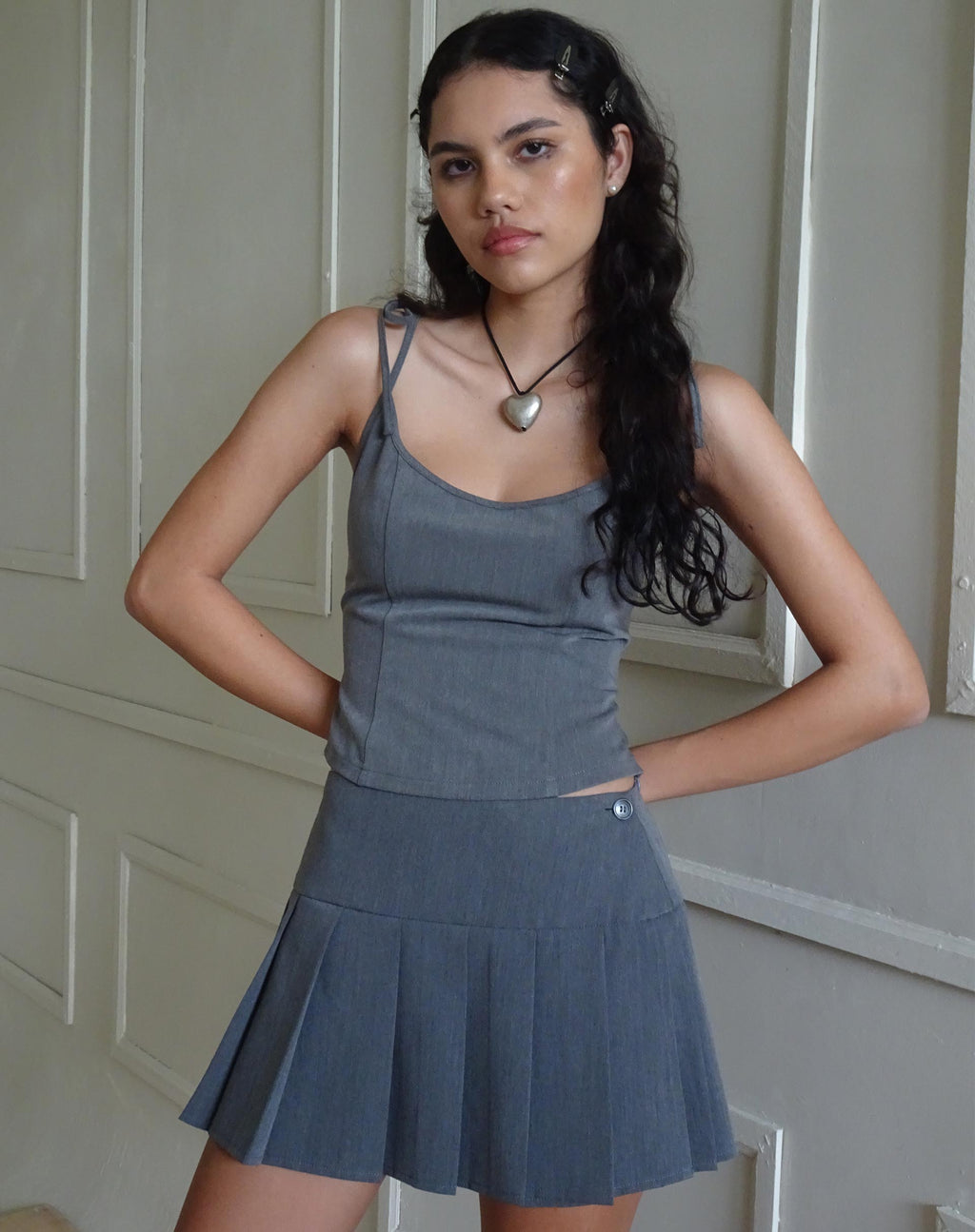 Kiona Corset Top in Houtskool