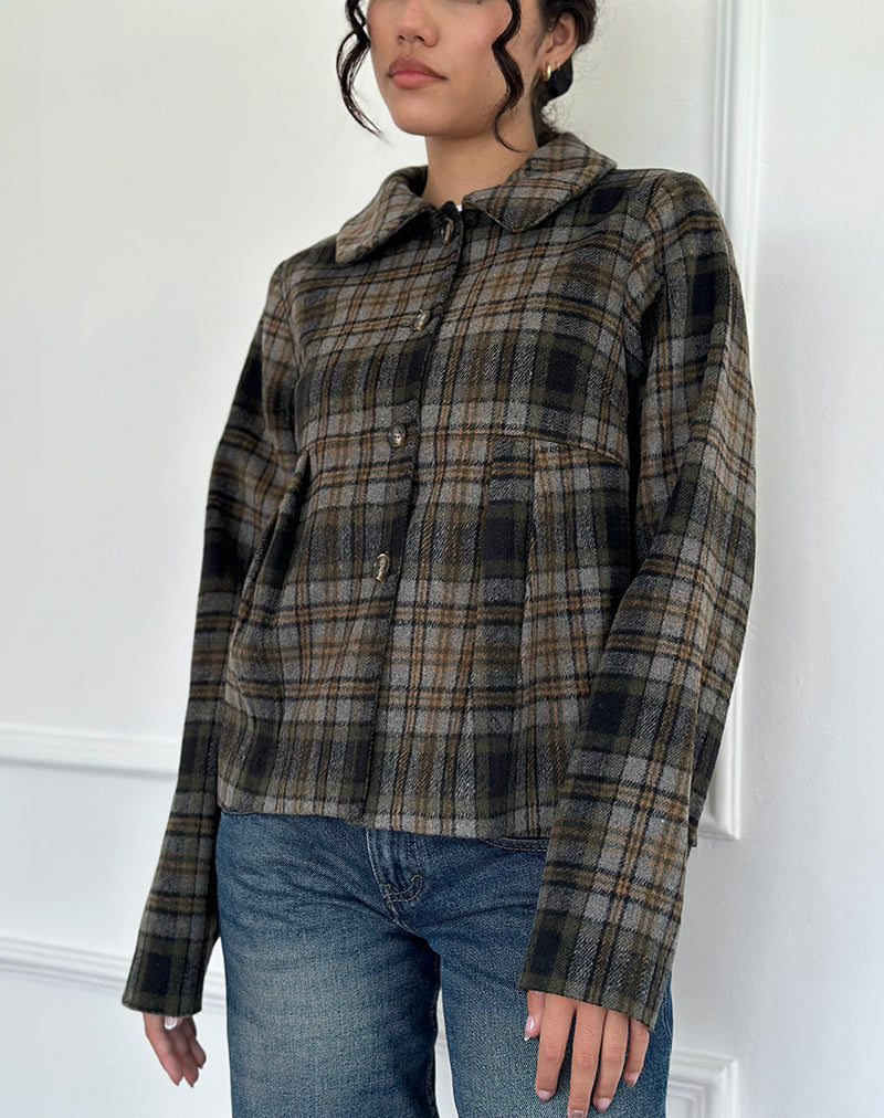 Afbeelding van Kisaki Swing Coat in Check Yellow