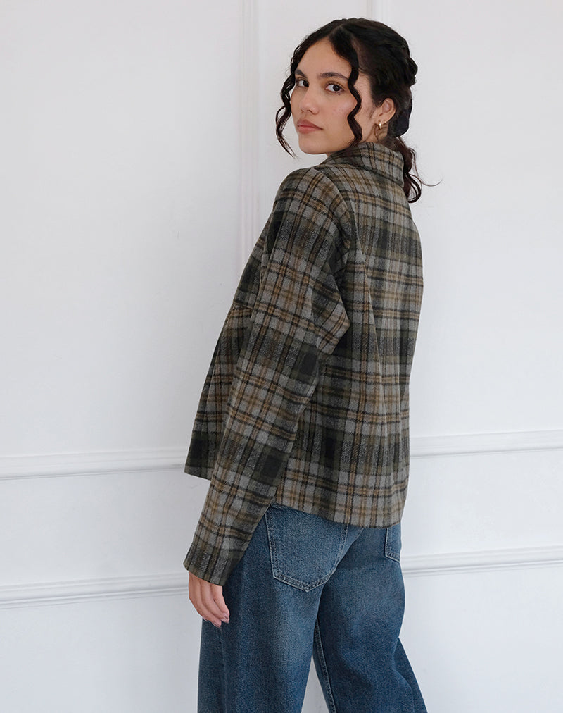 Afbeelding van Kisaki Swing Coat in Check Yellow