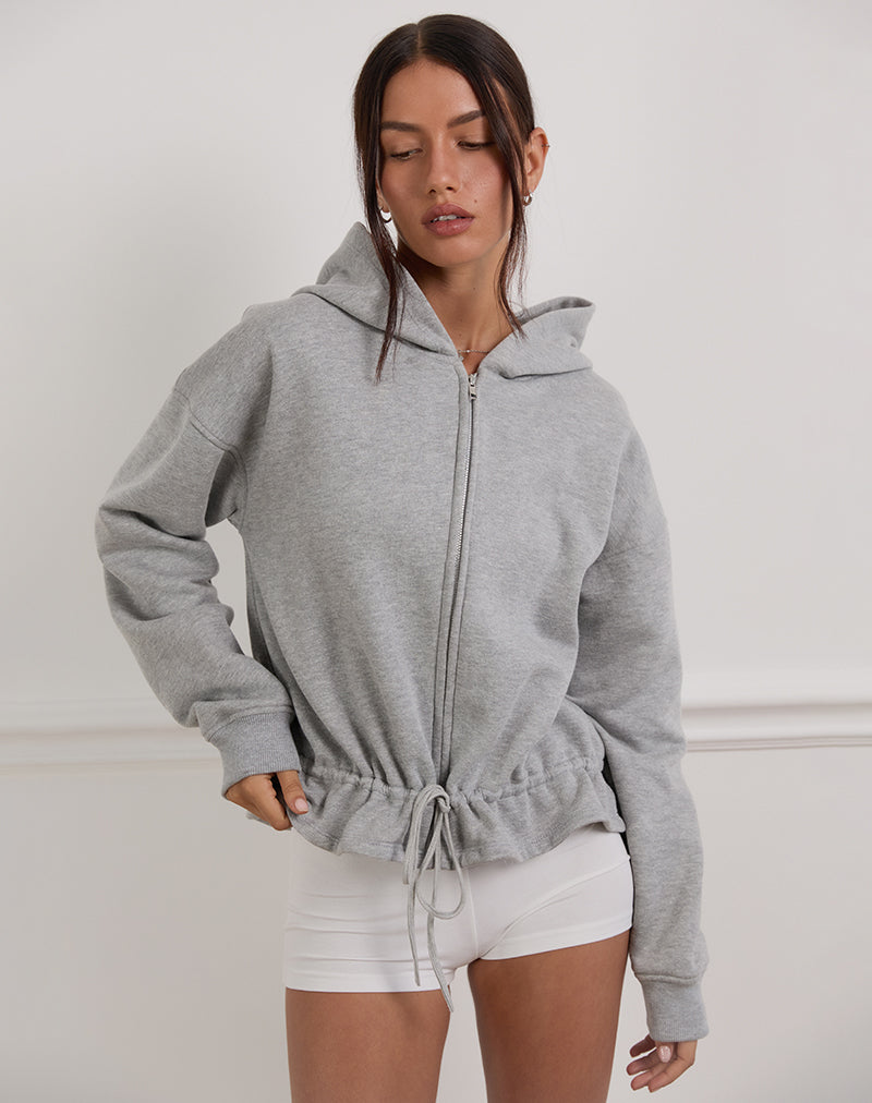Kit Cinched Waist Hoodie in Grijs Marl