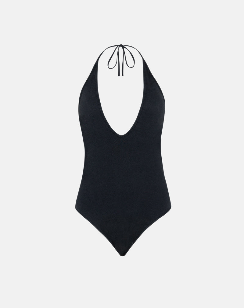 Kitty Diepe Bodysuit in Zwart