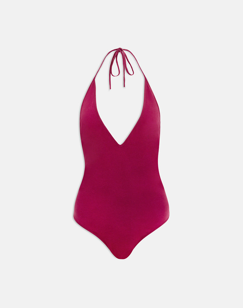 Afbeelding van Kitty Deep Plunge Bodysuit in bordeauxrood