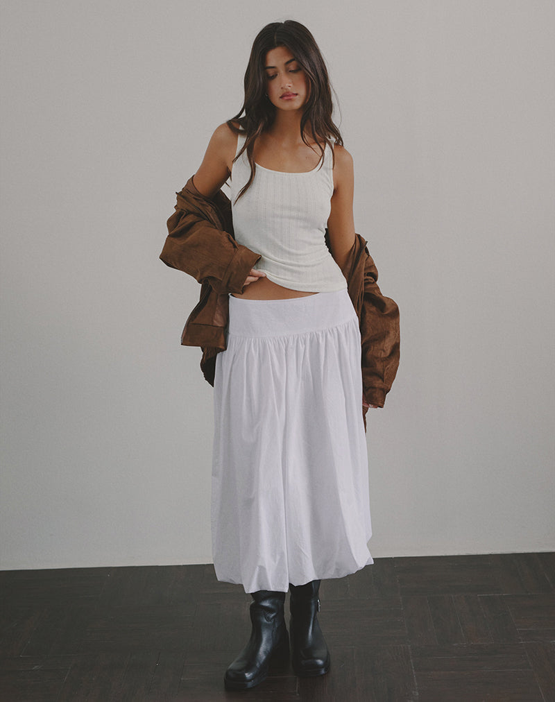 Afbeelding van Kiyono Maxi rok in popeline wit