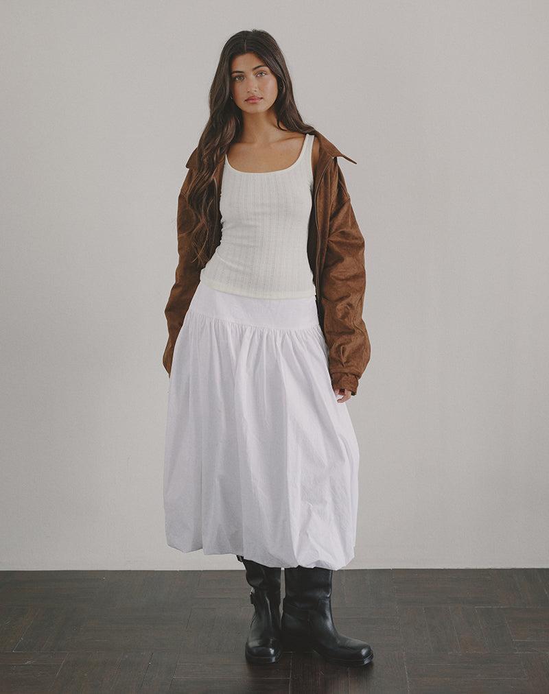 Afbeelding van Kiyono Maxi rok in popeline wit