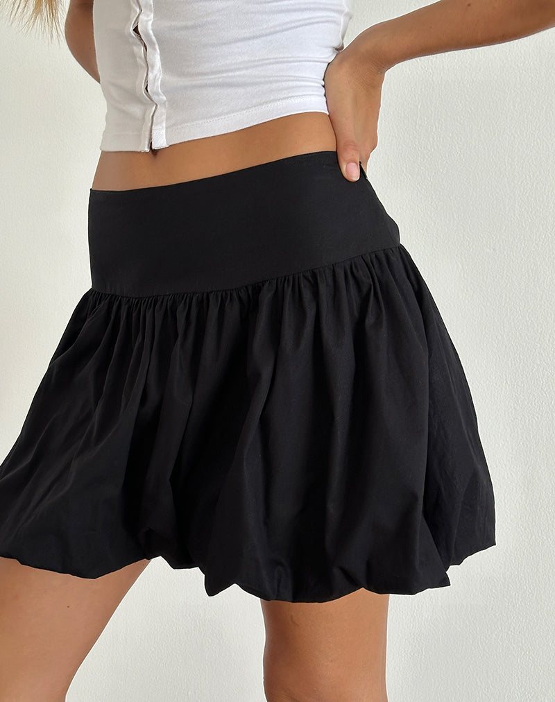 Afbeelding van Kiyowo Puffball Mini Rok in Zwart