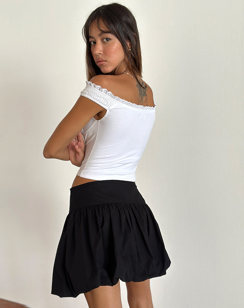 Afbeelding van Kiyowo Puffball Mini Rok in Zwart