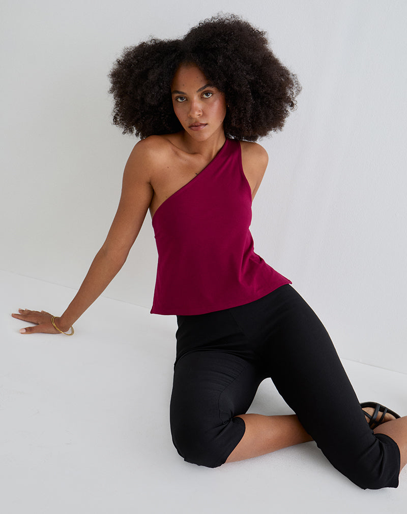 Klazari Top in Rayon Jersey Bourgondië