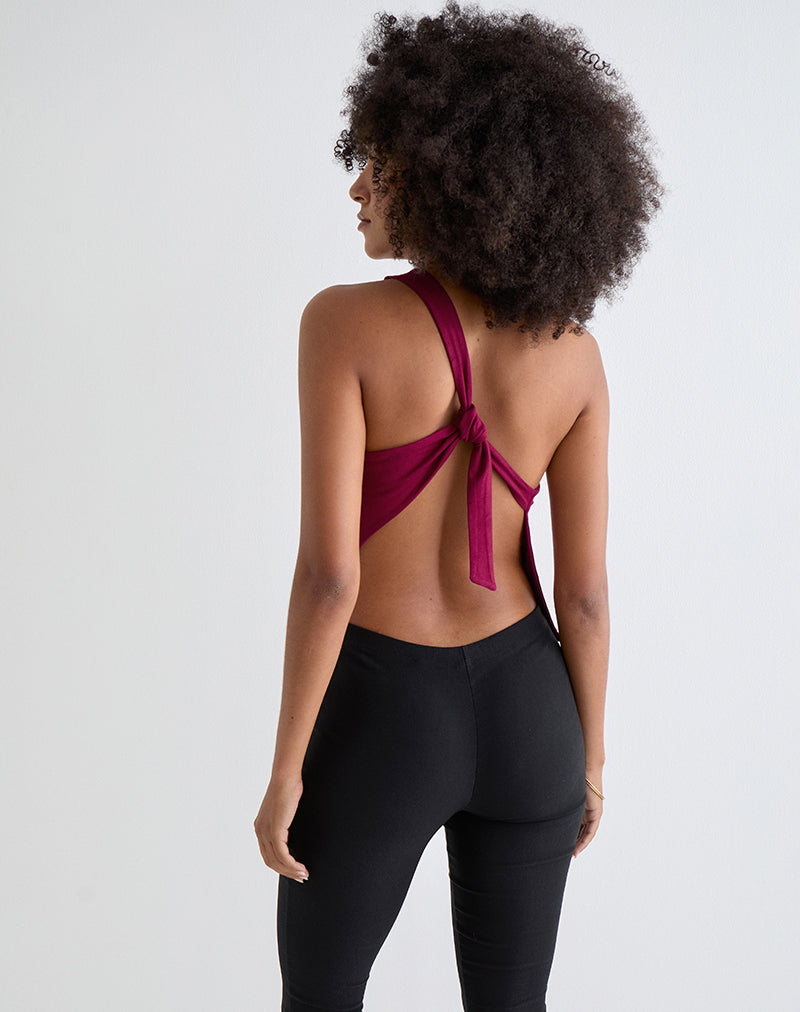 Klazari Top in Rayon Jersey Bourgondië