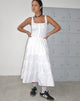 Afbeelding van Koizumi Gespreide Maxi Dress in Popeline Wit