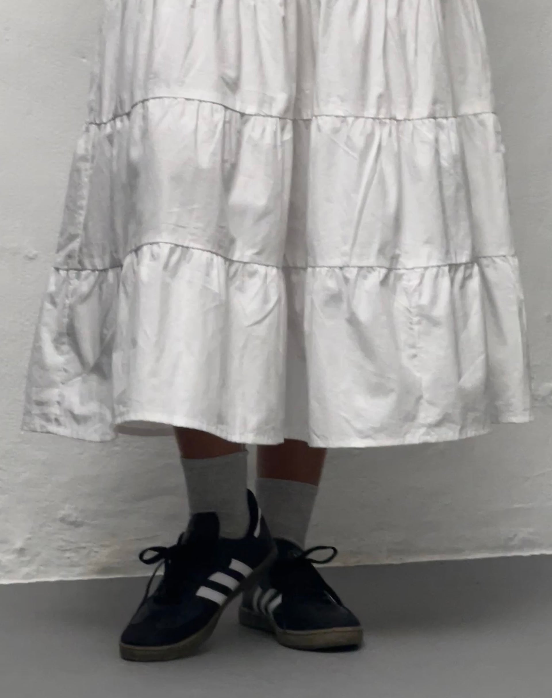 Afbeelding van Koizumi Gespreide Maxi Dress in Popeline Wit