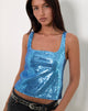 Afbeelding van Kosile Cami Top in Paillettenblauw