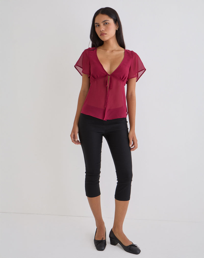 Afbeelding van Kota chiffonblouse in bordeauxrood