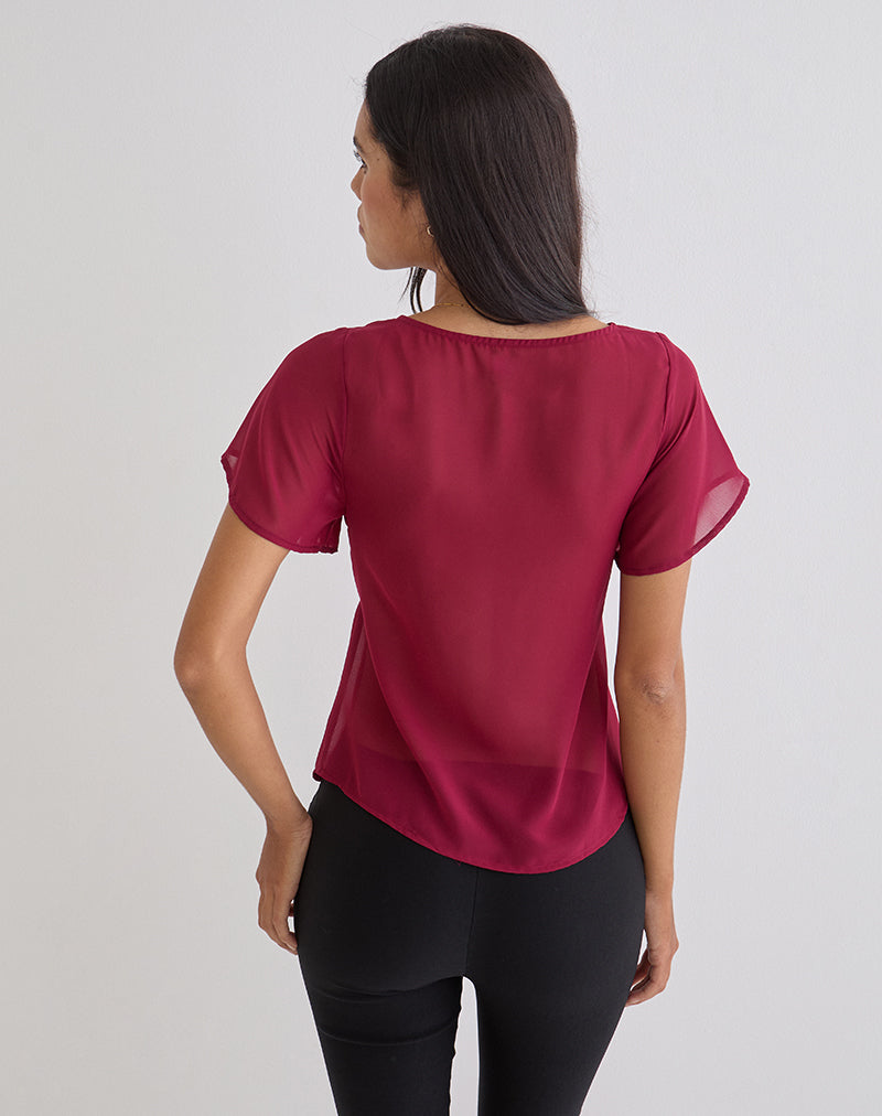 Afbeelding van Kota chiffonblouse in bordeauxrood