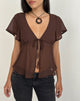 Afbeelding van Kota Chiffon Blouse Top in Bruin