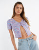 beeld van MOTEL X JACQUIE Kusha Crop Top in Mix Space Dye Knit Lila