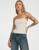 Afbeelding van Kyana Korset in Ecru Bruin Stitch