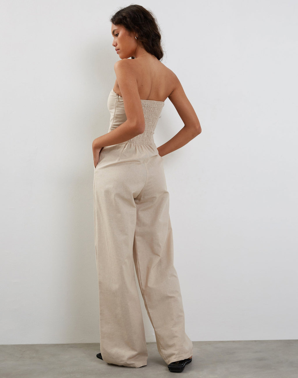 Kyaria bandeau jumpsuit in ecru
