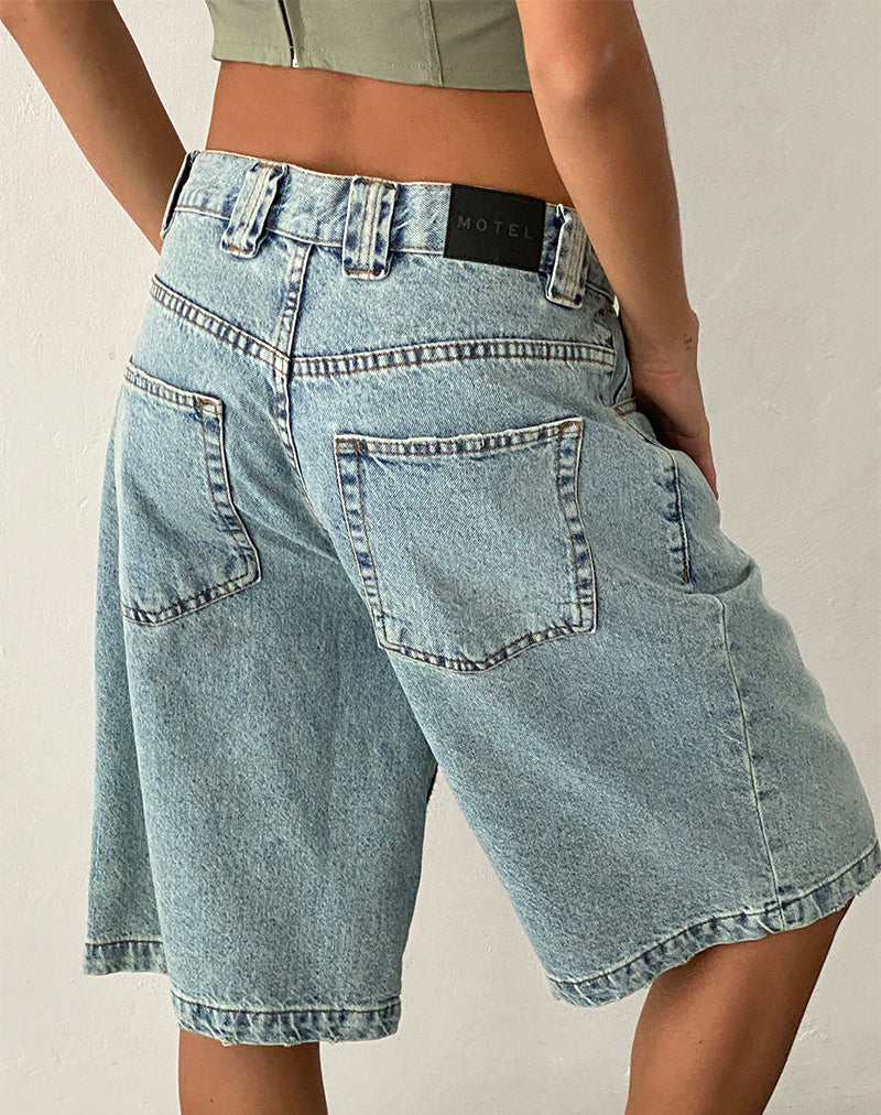 Afbeelding van Low Rise Skater Short in Bleach Denim