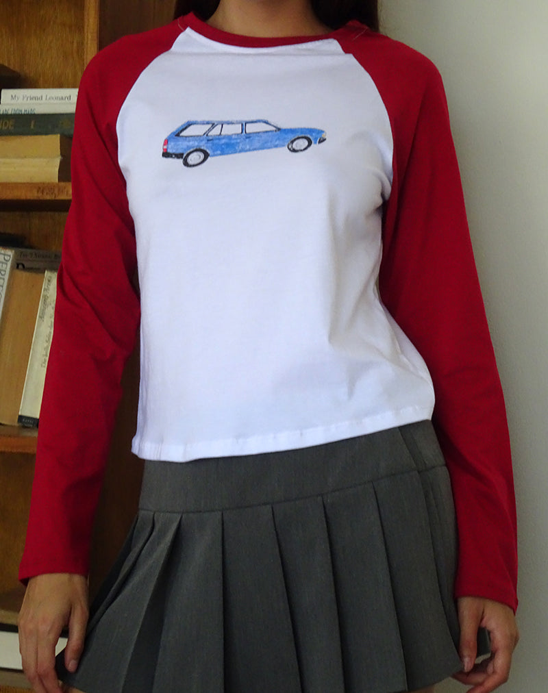 Afbeelding van Kyiato Top in Adrenaline Rode Autodruk