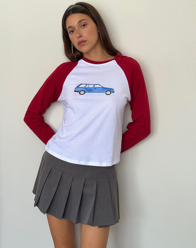 Afbeelding van Kyiato Top in Adrenaline Rode Autodruk