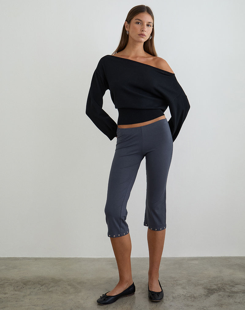 Afbeelding van Kyogai Capri-broek in Jersey Ocean Storm met oogjes