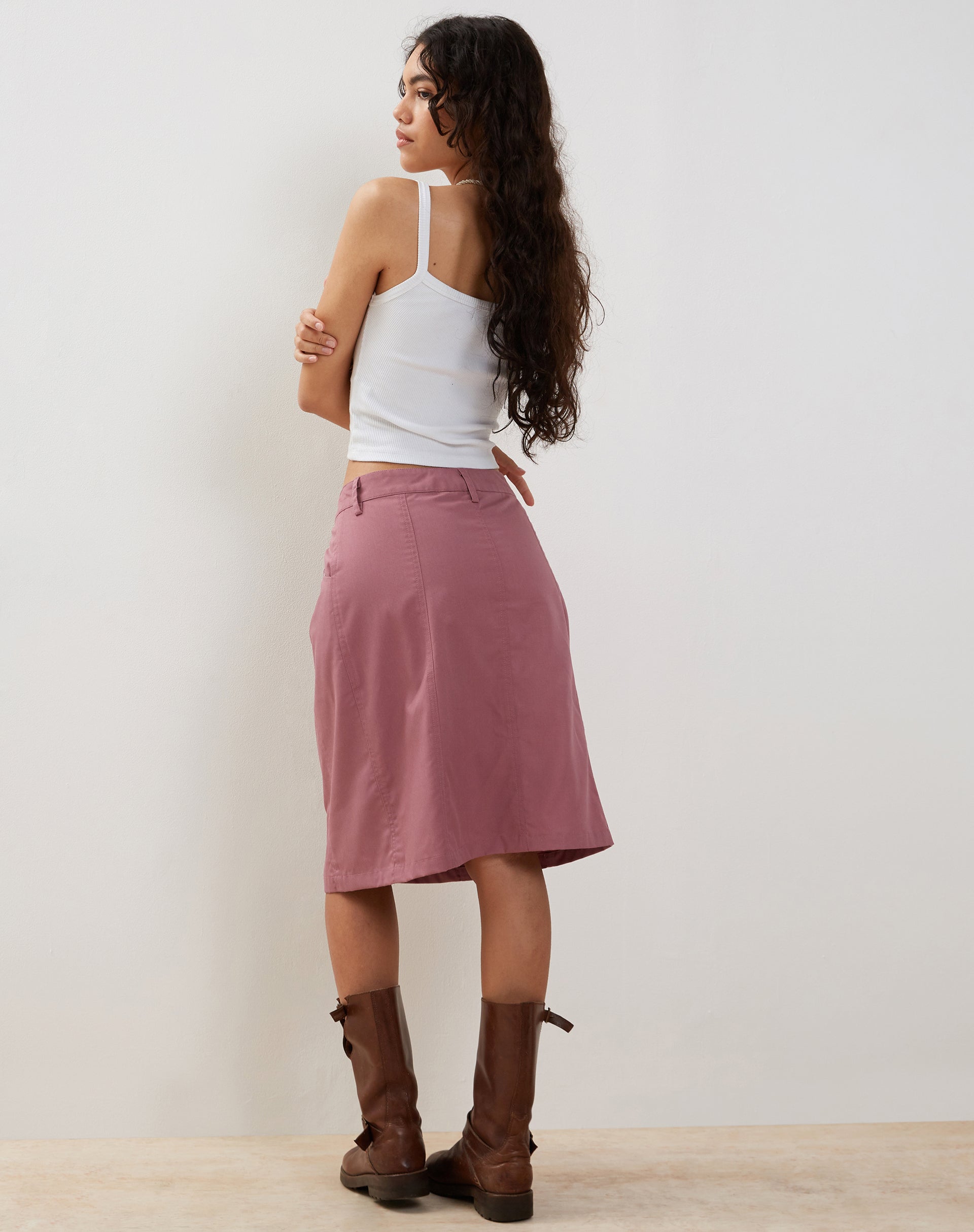 Afbeelding van Kyst Cargo Midi rok in Mauve