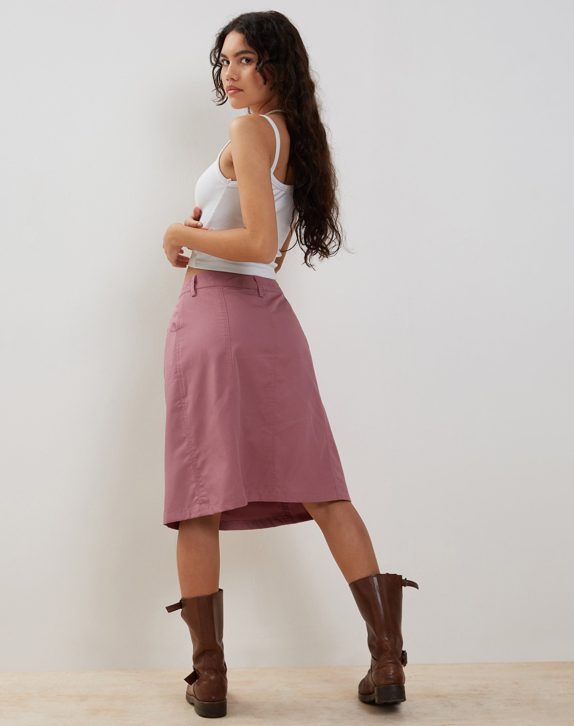 Afbeelding van Kyst Cargo Midi rok in Mauve