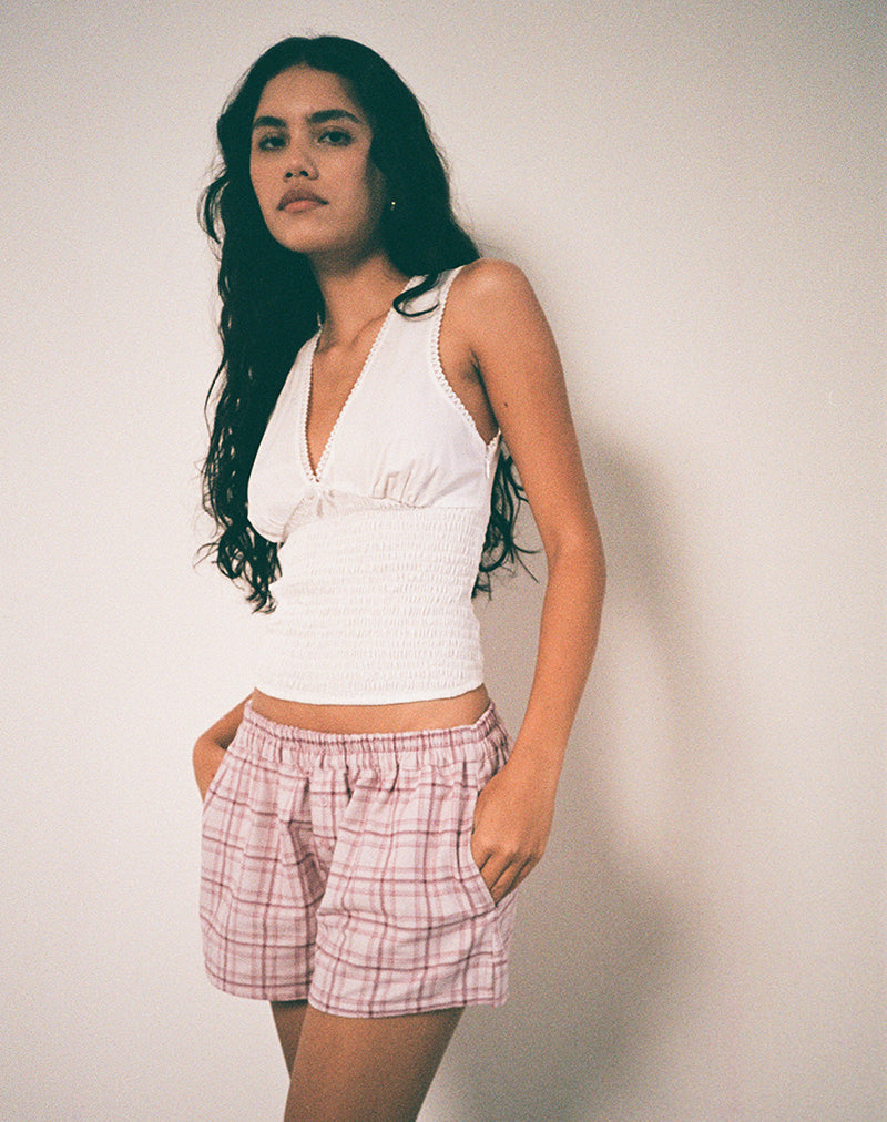 Laboxe Short in Basic Tartan Roze