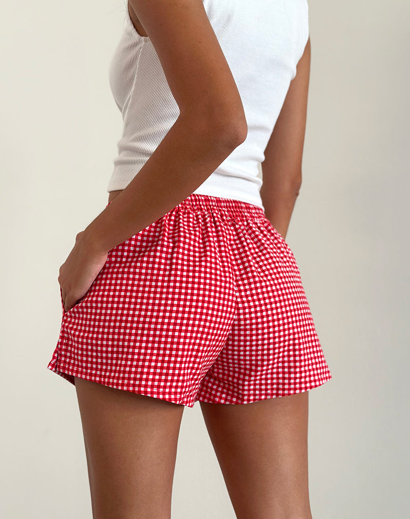 Afbeelding van Laboxe Korte Broek in Rood Gingham