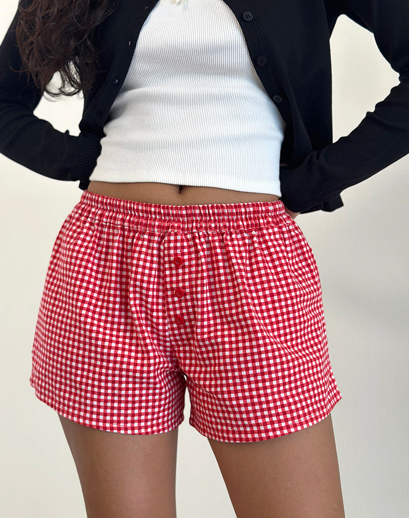 Afbeelding van Laboxe Korte Broek in Rood Gingham