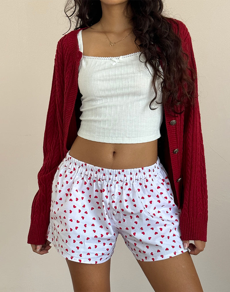 Laboxe Boxershort in Witte Rode Harten