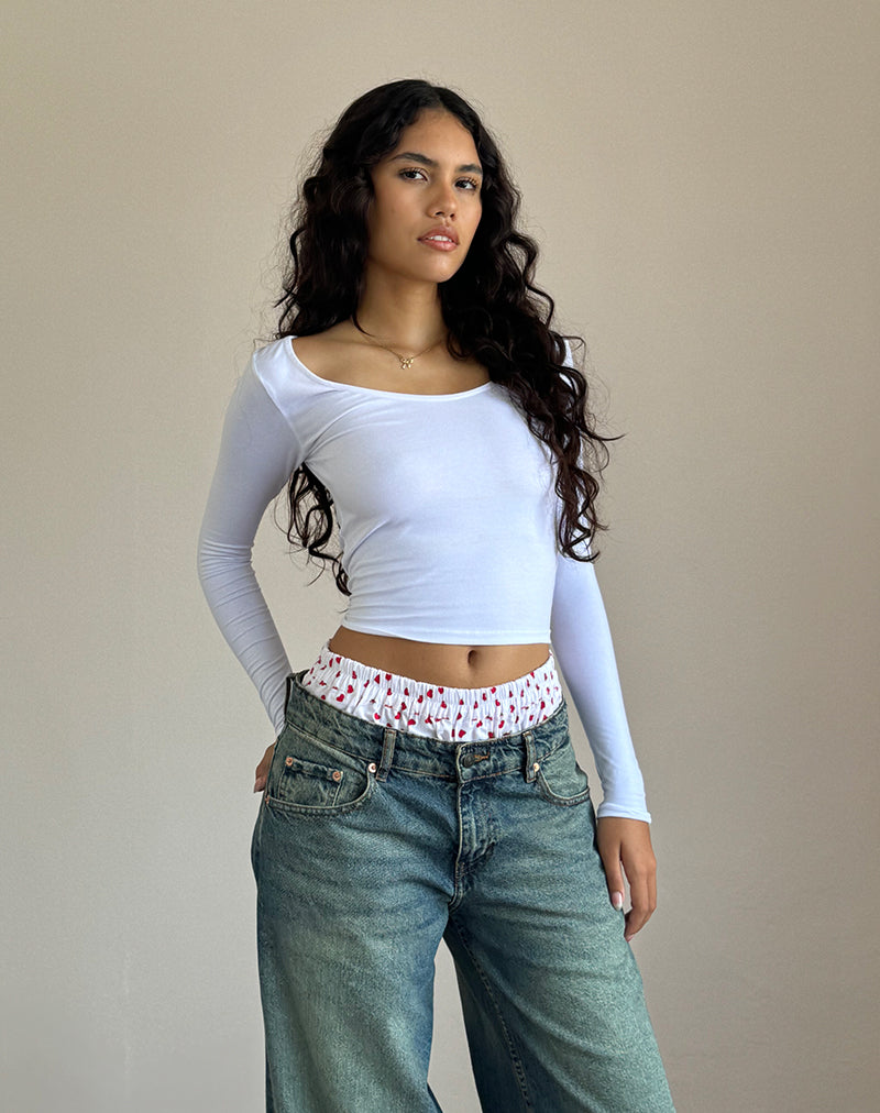 Afbeelding van Laboxe Shorts in White Red Hearts