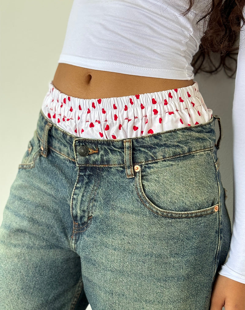 Laboxe Boxershort in Witte Rode Harten