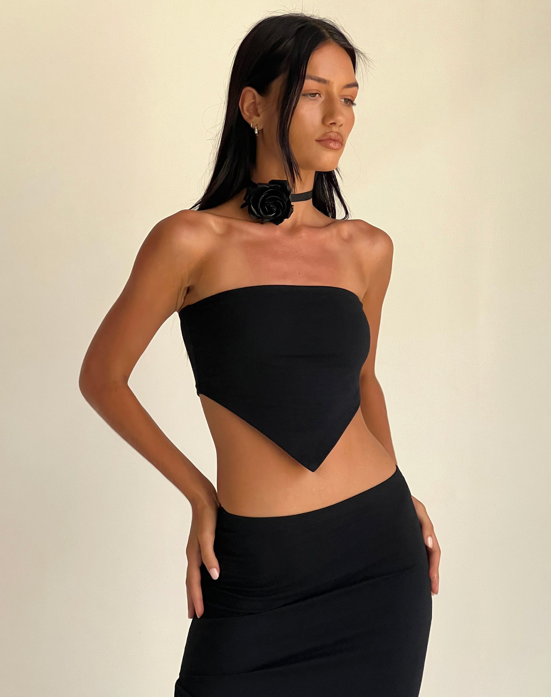 Afbeelding van Ladshe Bandeau Top in Lycra Zwart