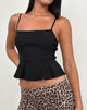 Afbeelding van Lajita Peplum Top in Stretch Tailoring Zwart