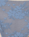 Blauw gaas met ivoorkleurige band