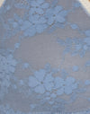 Blauw gaas met ivoorkleurige band