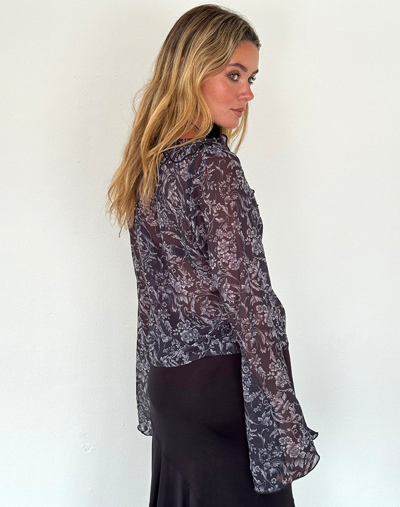 Afbeelding van Lakota vest in zwart barokprint