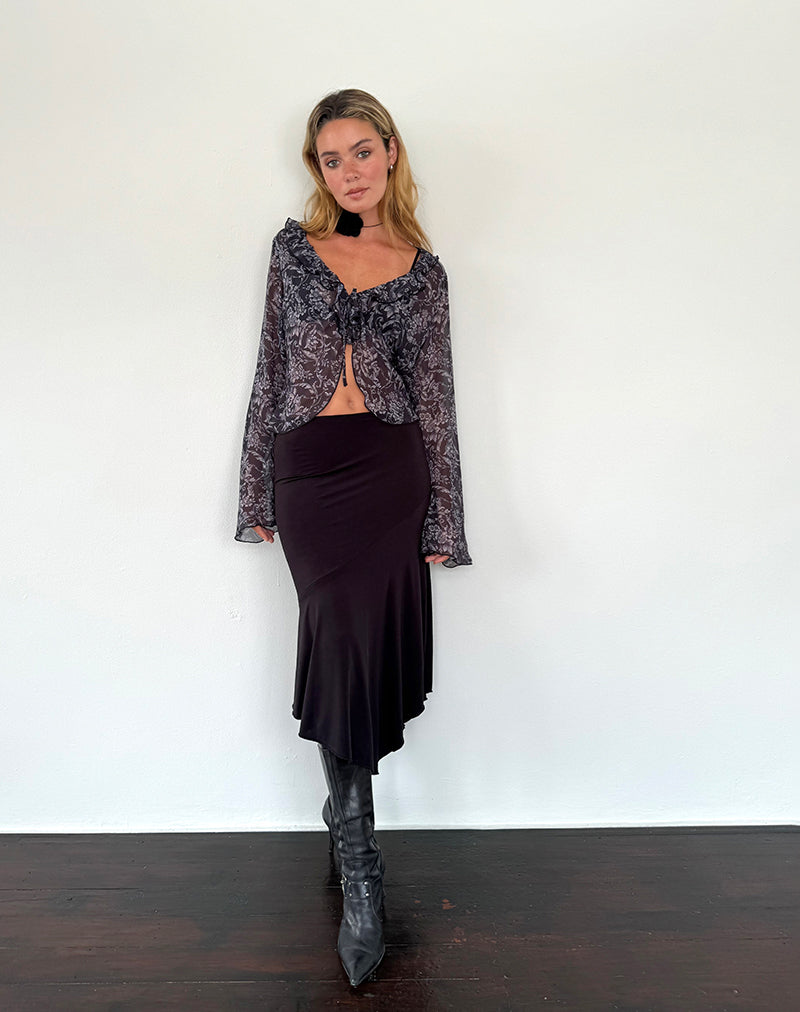Afbeelding van Lakota vest in zwart barokprint