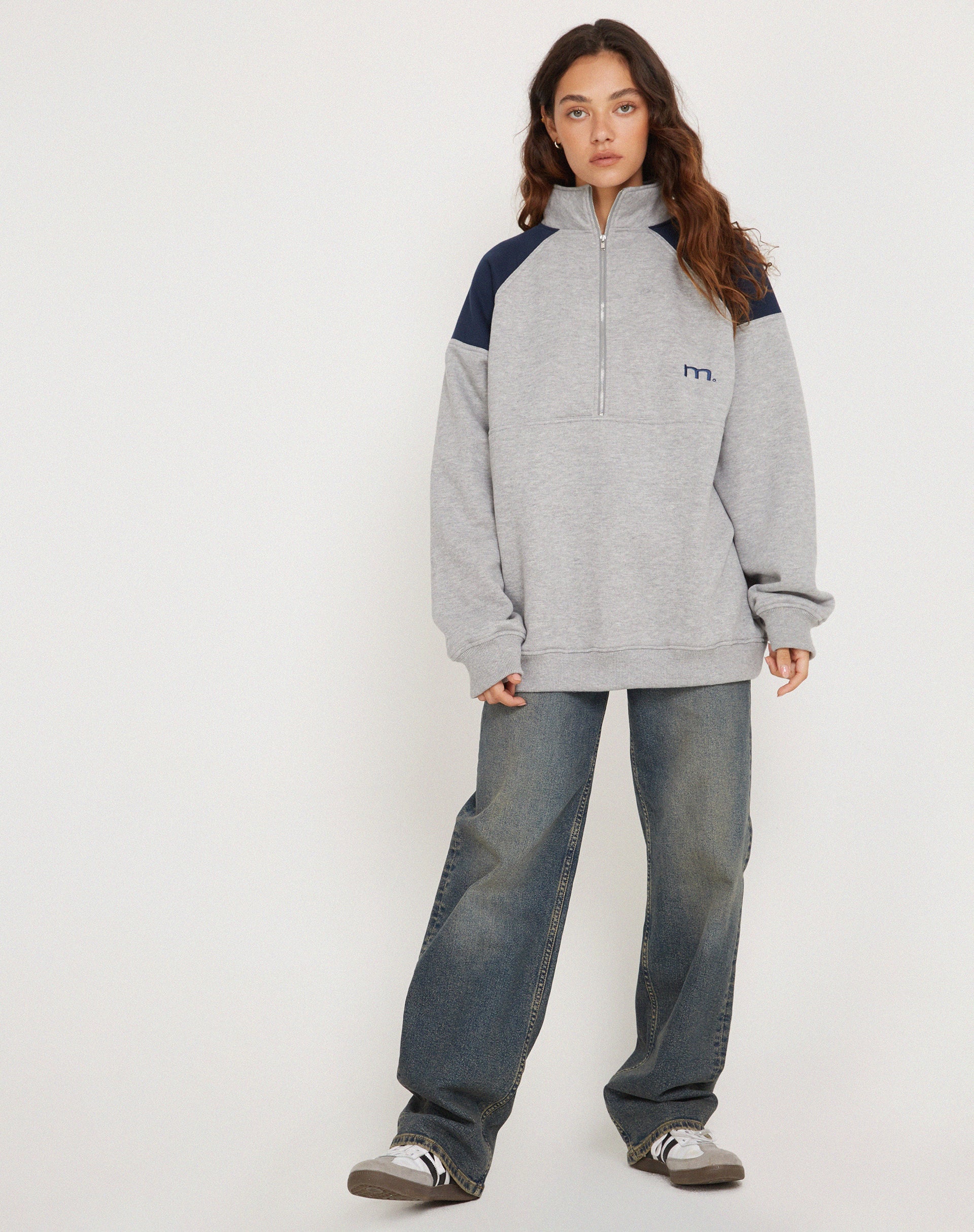 Afbeelding van Laksa Sweatshirt in Grijs en Marl Navy