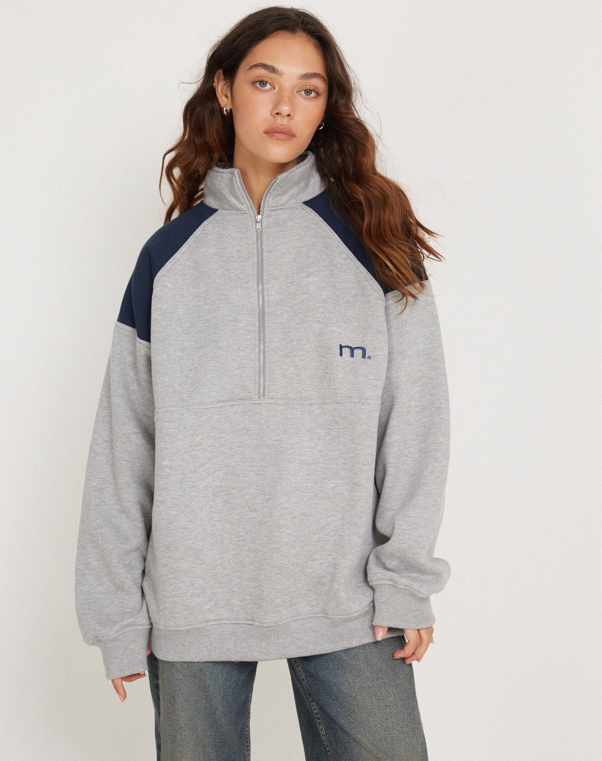 Afbeelding van Laksa Sweatshirt in Grijs en Marl Navy