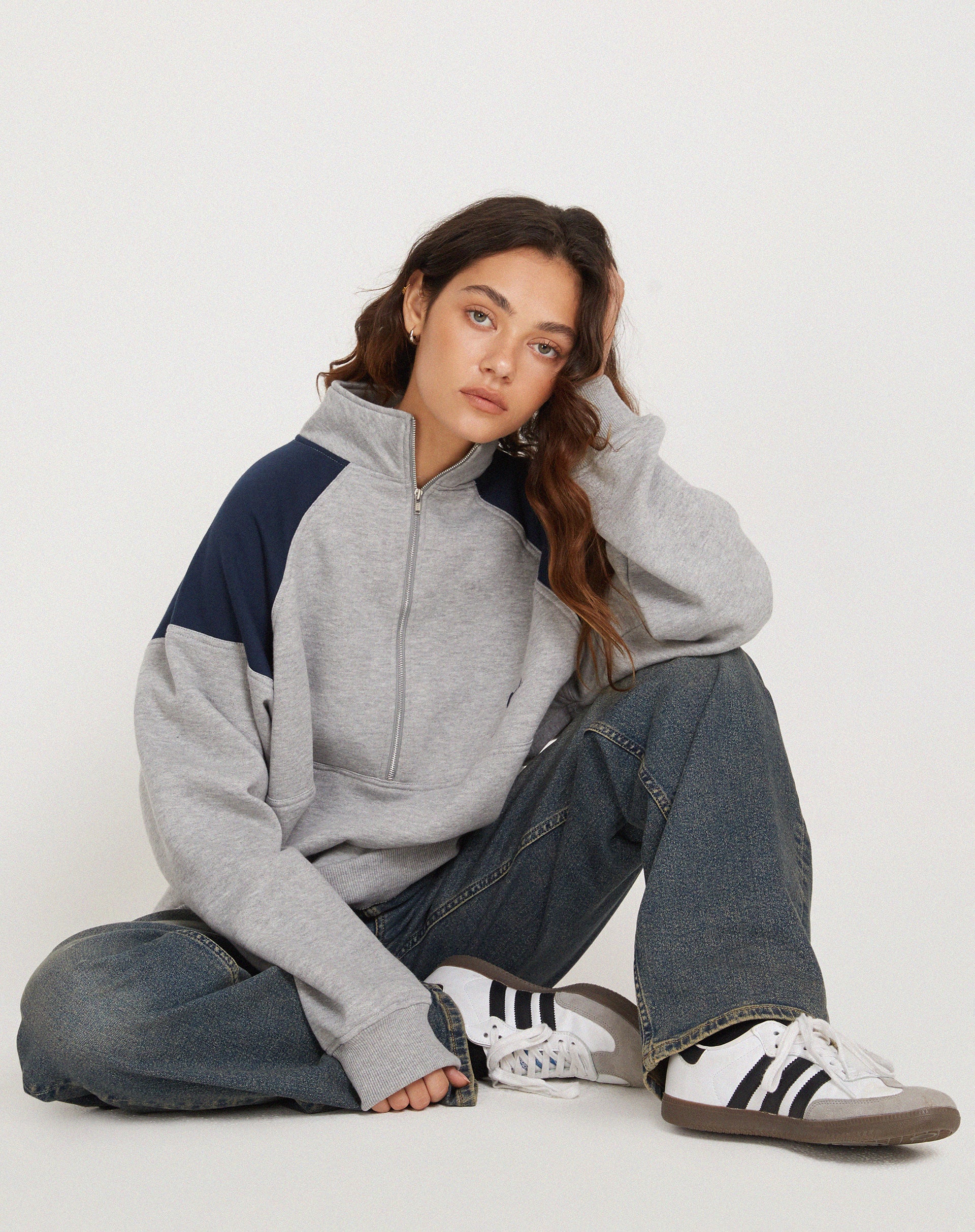 Afbeelding van Laksa Sweatshirt in Grijs en Marl Navy