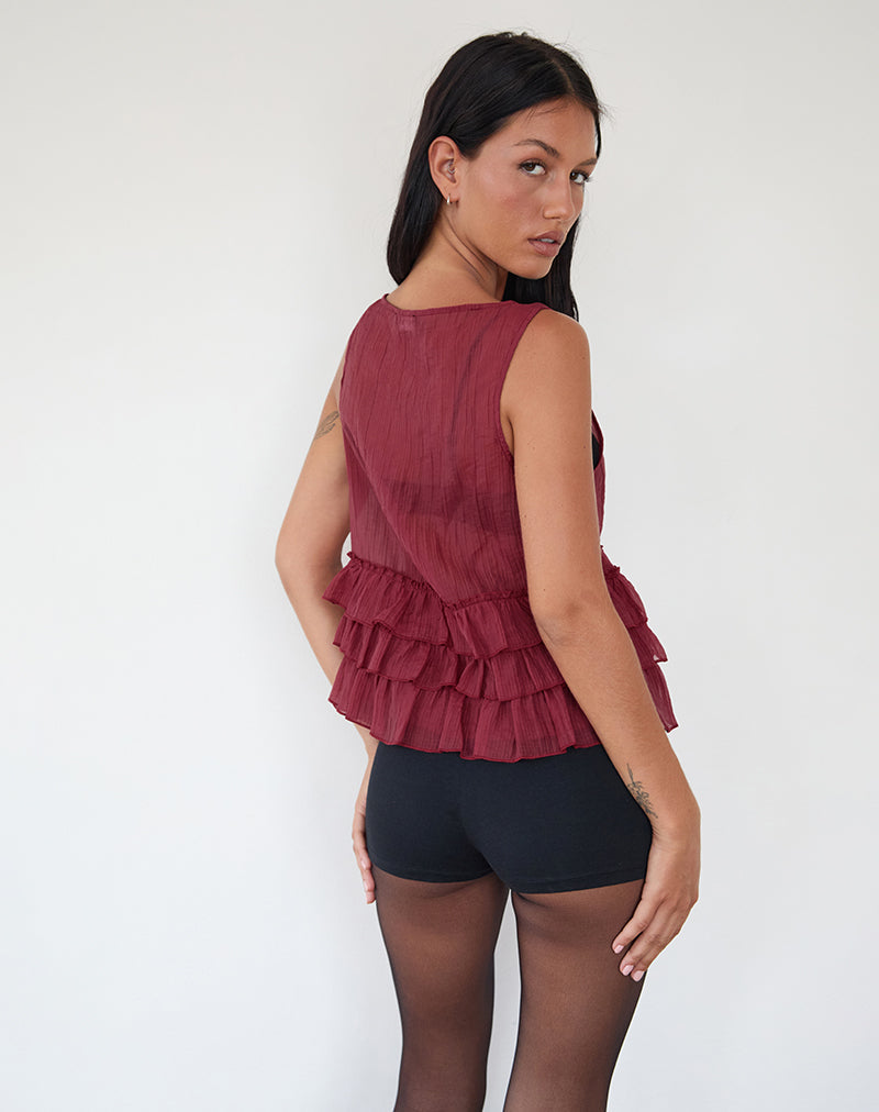 Afbeelding van Lamina Ongevoerde Blouse in Maroon
