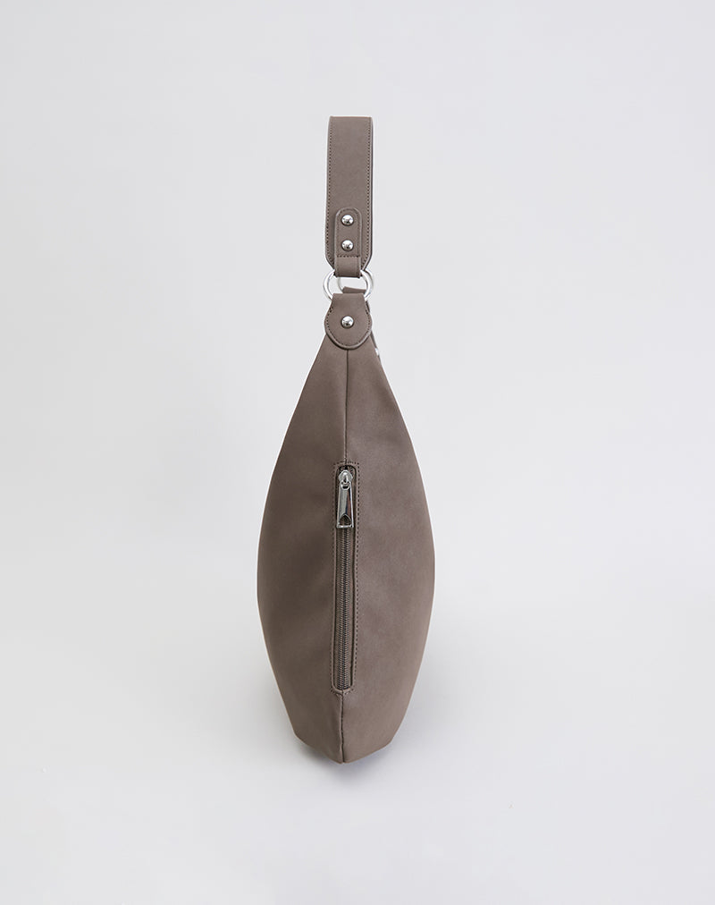 Afbeelding van Grote bruine tas met studs