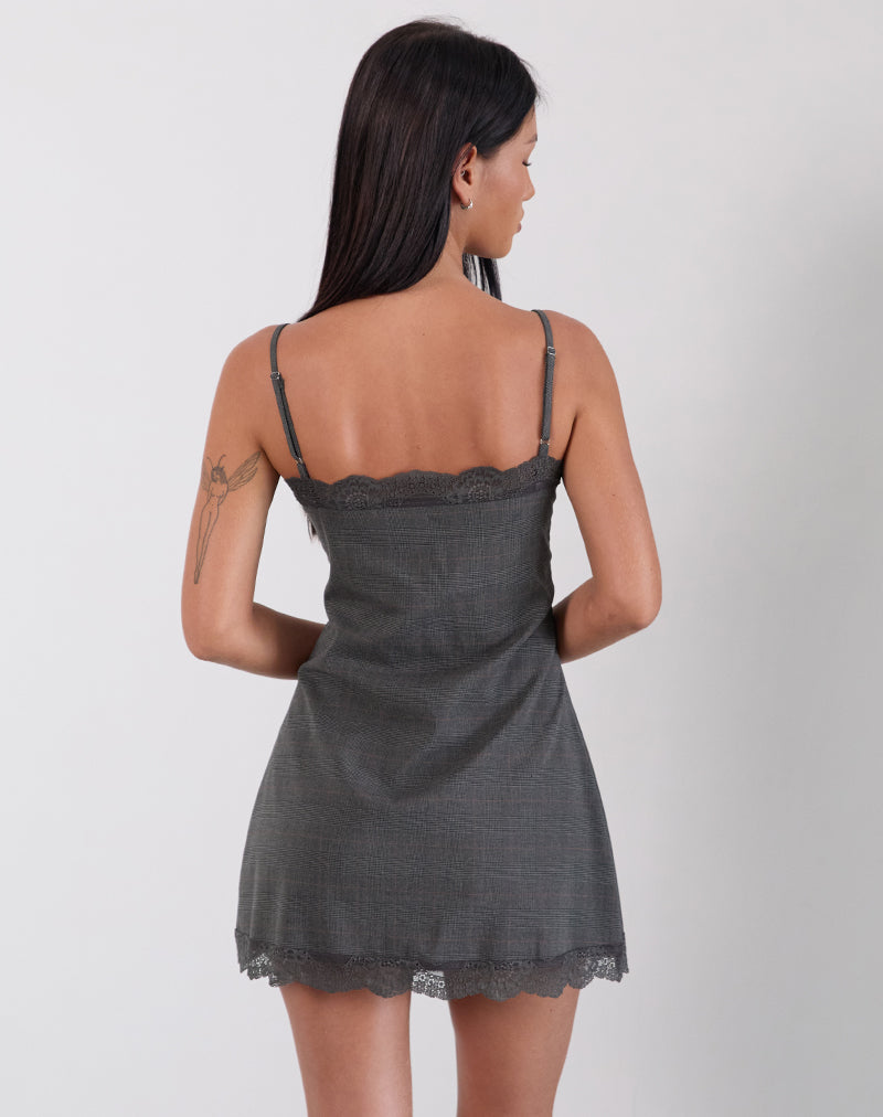 Afbeelding van Larna Mini Dress in Check Tailoring Grey