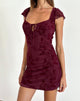 Afbeelding van Lashka Mini jurk in botanische bloem Maroon