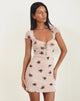 Afbeelding van Lashka Mini jurk in Cluster Ditsy Flock Nude
