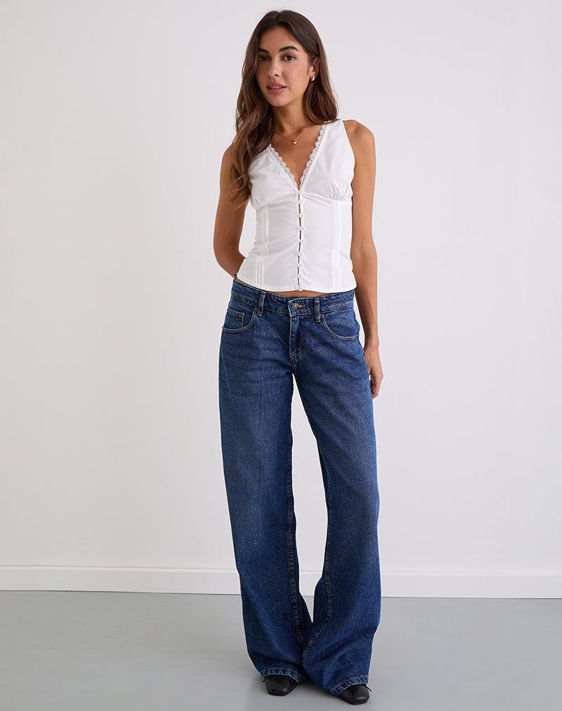 Afbeelding van Lasily Mouwloze Korset Top in Wit